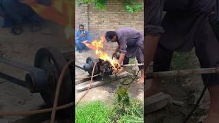 Start Old Diesels Engine Vs Powerfull Man  #engine #shorts #viralvideo