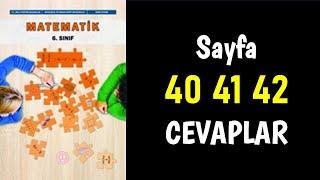 6.Sınıf Matematik Ders Kitabı Sayfa 40 41 42 Cevaplar Çözümler