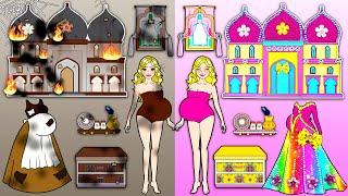 Rainbow Pregnant VS Poor Pregnant - Barbies New Home Handmade - DIYs Paper Dolls & Crafts