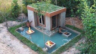 How To Build Beautiful Mud House And Awesome Underground Swimming Pool Around House For Winter