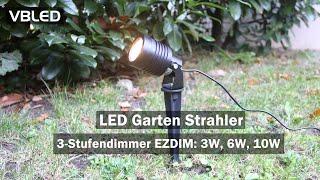 LED Garten Strahler Mutatio 3000K 3-Stufendimmer 3W 6W 10W EZDIM