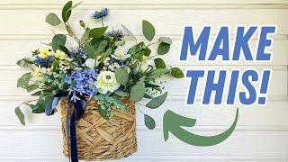 DIY summer flower basket door hanger