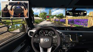 Toyota SW4 through Narrow Roads of Indonesia - Euro Truck Simulator 2  Steering Wheel Gameplay