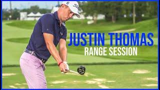 Watch Justin Thomas Practice Driving Range