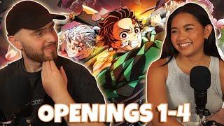 Girlfriend Reacts To All DEMON SLAYER OPENINGS Openings 1-4