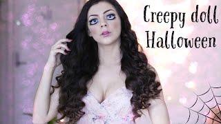 Creepy doll makeup tutorial for Halloween   www.stina.blogg.no