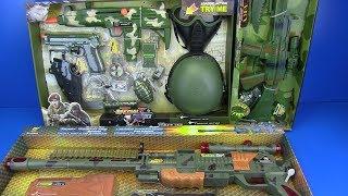 Box of Toys  Military equipment - Military Gun Weapon Toys for kids  Machine gun Toys