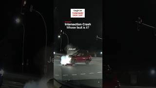 Witnessed a collision at the intersection while driving at night with Thinkware Dash Cam #thinkware