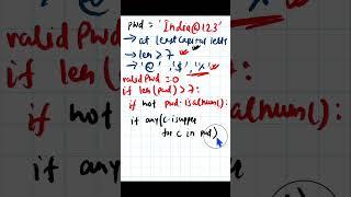 Python - 057  Check the format of a password in python #python #pythonprogramming #pythontutorial