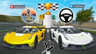 @AutomotiveGamers  VS @vickylolgaming  Boss Battle   Who wins?  Extreme Car Driving