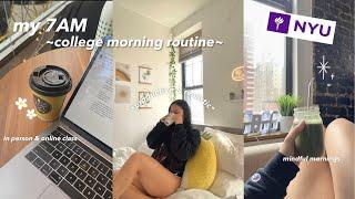 my *productive* 7am college morning routine  healthy habits in-person classes & workout with me