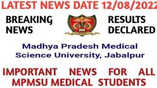 mpmsu jabalpur latest update bsc nursing fourth year resultsmpmsu latest notification