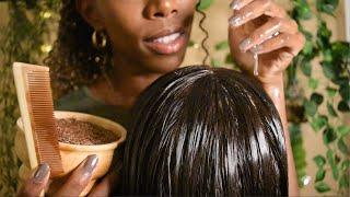 ASMR INTENSE RELAXATION_ Hair wash Flaxseed GEL Scalp Inspection Massage