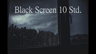 Regen gegen Fensterscheibe mit Gewitter 10 Stunden Black Screen