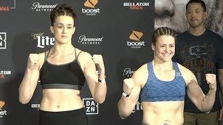 Amber Leibrock vs. Amanda Bell - Weigh-in Face-Off - Bellator 215 - rWMMA