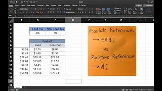 How to use Absolute Reference over Relative Reference in Excel