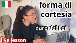 How to use the polite form in Italian language dare del Lei