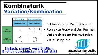 Kombinatorik - VariationKombination - einfach erklärt