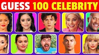 Guess the CELEBRITY in 3 Seconds  100 Most Famous People in 2023