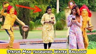 Statue Man Throwing Water Balloon Prank Part 1  BY AJ-AHSAN 