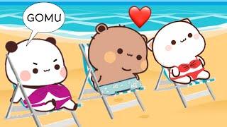 Peachu Caught Gomu staring  girls at beach Peach Goma  Bubu Dudu  Sugarbrownie  KittensIsland