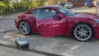Porsche 718 Cayman S 2022 how to fit a dash cam to ignition no wires on show