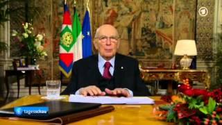 Italien Staatspräsident Napolitano kündigt Rücktritt