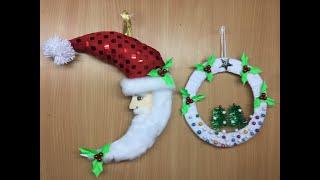 Moon Santa Claus & Wreath DIY Santa Crescent Moon Wreath 5min craft Christmas Craft Decoration