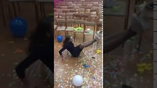 Girl Sits Hard to Pop a Balloon - Loud Booom