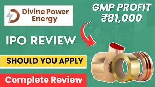 Divine Power Energy IPO reviewDivine Power Energy Limited IPO  GMP Price  Review  Analysis