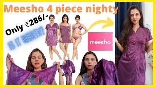 I bought 4 piece Nighty from Meesho  Meesho night wear  Meesho Review  Suhanis Roost