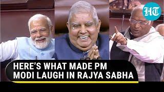 PM Modi cracks up as Kharge’s joke leaves Rajya Sabha in splits  Watch What Happened