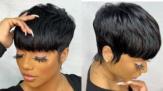 SHORT WIGS ON LONGER HAIRQUICKWEAVE