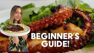 HOW TO MAKE GRILLED OCTOPUS for beginners CleanButcherBoil Season and Grill  Skyler Bouchard