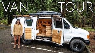 VAN TOUR  Ford E-350 Camper Van Conversion  Heavy Duty Insulation For Long-Term Winter Vanlife