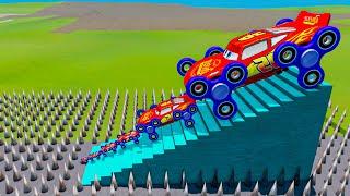 BIG & SMALL Thomas The Thank Engine vs Bridge vs Train vs LAVA vs Giant PIT - Pixar Cars in BeamNG