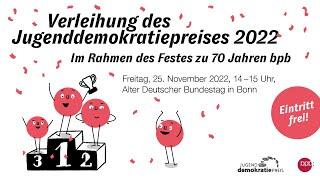 Verleihung des Jugenddemokratiepreises 2022 #bpb70