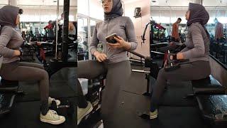 Try On Hijab Style Setelan Olah Raga Gym Sweater Legging Sport Wanita