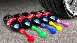 EXPERIMENT Car vs Coca Cola vs Balloon OrbeezM&M Candy TOYSCRUSHING CRUNCHY & SOFT THINGS BY CAR