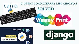 Solved Weasy Print No Library Called Cairo was Found  Cannot load Library libcairo Windows.