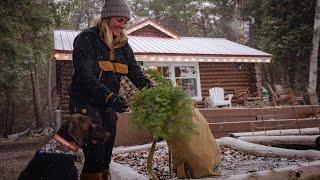 COZY LOG CABIN IN THE CANADIAN WILDERNESS  Decorating for Christmas  EFRT S7 EP62