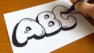 Very Easy  How to Draw Graffiti Bubble Letters ABC