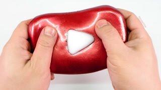 Making YOUTUBE Play Button Slime  Glossy Metal Slime  Satisfying Slime Video