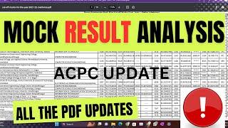 Which PDFs are declared by ACPC for Mock Round Result Analysis