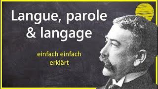 De Saussure langue parole & langage - Grundwissen der Linguistik