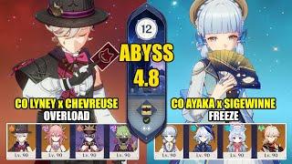 C0 Lyney Chevreuse Overload & C0 Ayaka Sigewinne Freeze  Spiral Abyss 4.8  Genshin Impact 【原神】