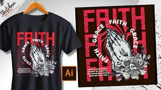 T Shirt Design Tutorial in Adobe Illustrator  How to Make a T shirt design in Illustrator