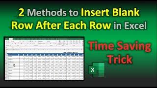 2 Ways to Insert Blank Row After Each Row in Excel  Excel Trick