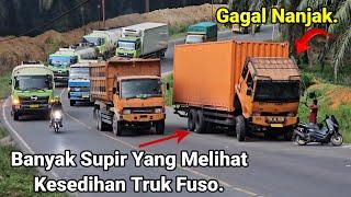 Banyak Supir Melihat Kesedihan Truck Fuso Di Bukit Kodok.Truk Gagal NanjakTrailer Trailer Menanjak.