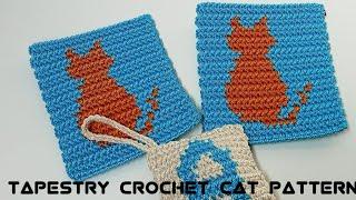 Cara Membuat Rajut Tapestri Motif KucingTapestry Crochet Tutorial